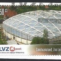 Privatpost, LVZ Briefpost, Gondwanaland Zoo Leipzig, Wertstufe: 0,50 Euro, gebraucht
