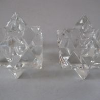 2 Kristall-Kerzenhalter sternförmig