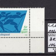 BRD / Bund 1980 Sporthilfe MiNr. 1048 postfrisch Eckrand unten rechts