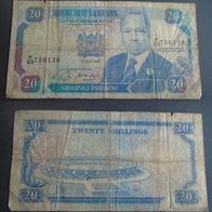 Banknote Kenia: 20 Shilling 1989
