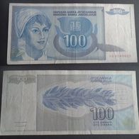Banknote Jugoslawien: 100 Dinara 1992