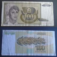 Banknote Jugoslawien: 100 Dinara 1991