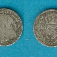 Großbritannien 3 Pence 1901 Silber