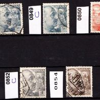 Sp004- Spanien Mi. Nr. 849A + 849C + 850 + 852c + 854 General Franco o <