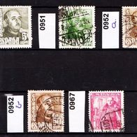 Sp005- Spanien Mi. Nr. 950 + 951 + 952a + 952b + 967 General Franco o <