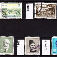 Tü004- Türkei Mi. Nr. 1857 + 1890 + 1904 + 1907 + 1908 o <
