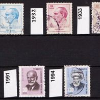 Tü005- Türkei Mi. Nr. 1931 + 1932 + 1933 + 1991 + 1994 o <