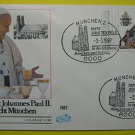 Papst Johannes Paul II. besucht München und Freising - 1987- MiNr:1320 / Ersttag