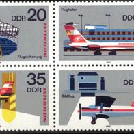 DDR 1343 25 J. Interflug Mi 2516 - 2519 Viererblock postfr.