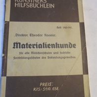 Künstners Hilfsbüchlein 140/141 Materialienkunde Bekleidungsgewerbe