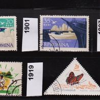 Rum011-Rumänien Mi. Nr. 1900 + 1901 + 1907 + 1914 + 1919 o <