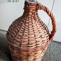 Omas Hausrat * Glasballon als Korbflasche 40 cm hoch * Weinballon 