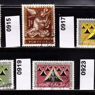 Por008-Portugal Mi. Nr. 912 + 915 + 917 + 918 + 919 + 923 o <