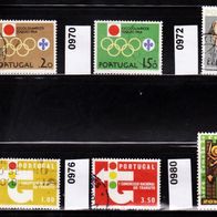 Por012-Portugal Mi. Nr. 968 + 970 + 972 + 974 + 976 + 980 o <