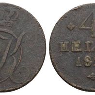 Altdeutschland Kleinmünze 4 Heller 1820 s. Scan, schöne Erhaltung