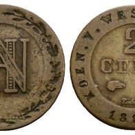Altdeutschland Kleinmünze Westfalen 2 centimes 1812 Napoleon, s. Scan