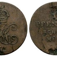 Altdeutschland Kleinmünze 2 Pfennig 1871 Monogramm, schöne Erhaltung