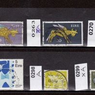 Ir013-Irland - Mi. Nr. 262-xAa + 263-ZA + 270 + 291 + 298 A + 299-xA o <