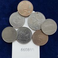 Deutschland DDR 7 diverse Kleinmünzen, sehr schöne Erhaltung s. Scan