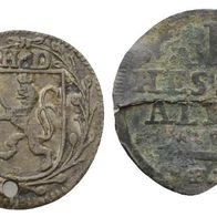 Altdeutschland 2 Kleinmünzen Hessen 1 Albus 1770 und 2 Kreuzer 1744 s. Scan