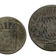Altdeutschland 2 Kleinmünzen Bayern 6 Kreuzer 1813 und 3 Kreuzer s. Scan