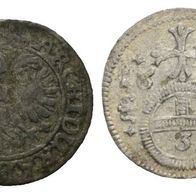 Altdeutschland 2 Kleinmünzen Haus Habsburg Leopold 1661 und 1 Dreier 1697 s. Scan