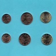 2022 Estland Eesti Estonia Kursmünzen 1 Cent & 5 Cent & 10 Cent UNC prägefrisch