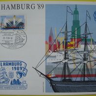 BRD / Bund - Sail Hamburg ´89 / 800 Jahre Hamburger Hafen - 1989 - MiNr: 1419