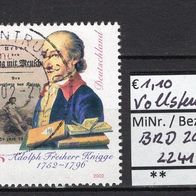 BRD / Bund 2002 250. Geburtstag von Adolph Freiherr von Knigge MiNr. 2241 Vollstempel