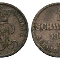 Altdeutschland Kleinmünze Oldenburg 1 Schwaren 1862 B, sehr schöne Erhaltung