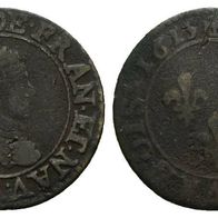 Frankreich Kleinmünze Kreuzfahrer 1613 LOUIS XIII. s. Original-Scan
