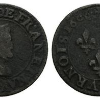 Frankreich Kleinmünze Kreuzfahrer 1606 HENRI III. s. Original-Scan