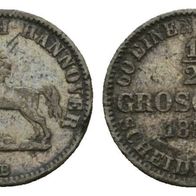 Altdeutschland Kleinmünze Hannover 1/2 Groschen 1858 B, sehr schöne Erhaltung