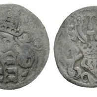 Altdeutschland Kleinmünzen Sachsen 2 Stück Silber 1555 Wappen, sehr schöne Erhaltung