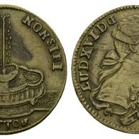 Frankreich Kleinmünze Messingjeton Rechenpfennig Ludwig XVI 23,18 mm s. Original-Scan