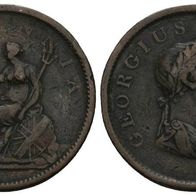 Grossbritannien England 1/2 Penny Georg III., schöne Erhaltung, s. Original-Scan