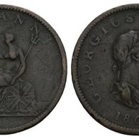 Grossbritannien England 1/2 Penny 1806 Georg III., schöne Erhaltung, s. Original-Scan