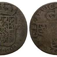 Niederlande Kleinmünze 1712 s. Original-Scan, schöne Erhaltung