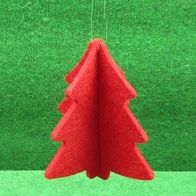 NEU: Filz Anhänger 3D-Weihnachtsbaum 12,5 cm rot Baum Schmuck Weihnachten
