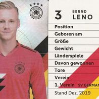 Nr. 3 " Bernd Leno " Rewe EM 2020 Glitzer