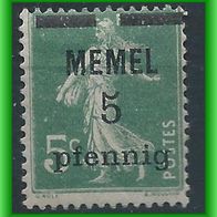 Memel MiNr. 18 b ungebraucht (3137 b/ T)
