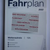 Fahrplanheft 10A des RMV (Rhein-Main-Verkehrsverbund), gültig ab 12.12.2021