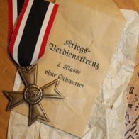 Original Kriegsverdienstkreuz o. Schwerter 2. Kl. m Tüte v. Ferdinand Hofstätter-Bonn