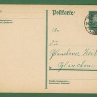 Deutsches Reich Ganzsache/ Postkarte gelaufen 1929 Stempel Glauchau 14,1,1929