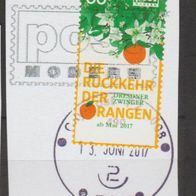 Privatpost postModern, 60 ct., gestempelt, gelaufen auf Papier, Motiv Orangen