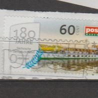 Privatpost postModern, 60 ct., gestempelt, gelaufen auf Papier, Motiv Schiff