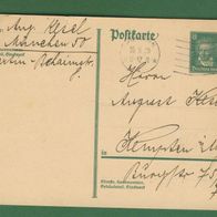 Deutsches Reich Ganzsache/ Postkarte gelaufen 1929 Stempel München 10,5,1929