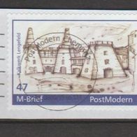 Privatpost postModern, 47 ct., gestempelt, gelaufen auf Papier, Motiv Werksanlage