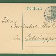 Deutsches Reich Ganzsache/ Postkarte gelaufen 1911 Stempel Dresden 31.12.11 Altst.276