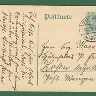 Deutsches Reich Ganzsache/ Postkarte gelaufen 1913 Stempel Offenbach 18.11.13